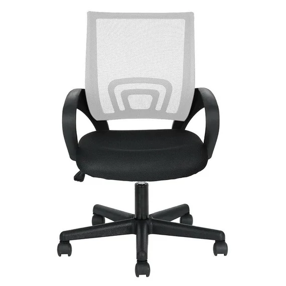 Karfás irodai forgószék, fekete-fehér