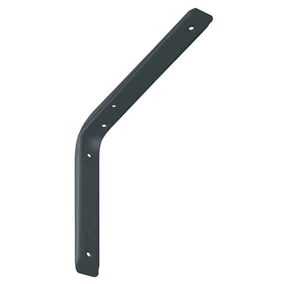 Fém polctartó konzol, íves, fekete, 150x200mm