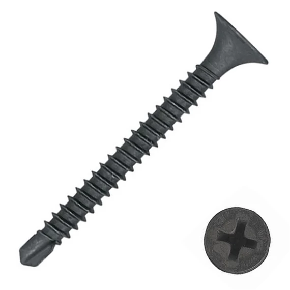 Gipszkartoncsavar önfúró, fémhez, süllyesztett fejű PH 3.5x25mm