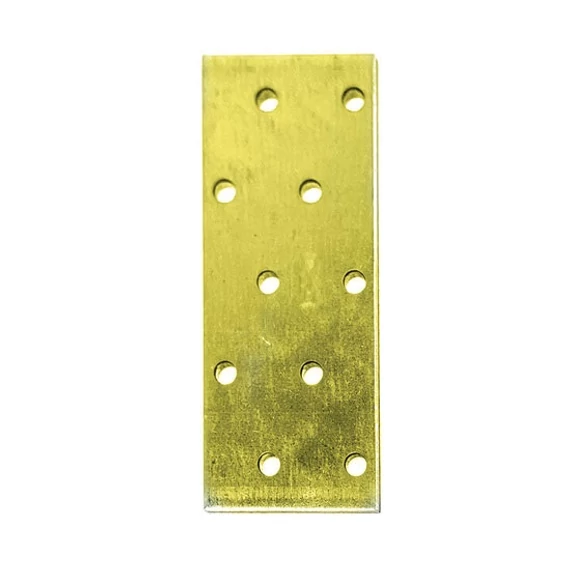 Perforált összekötő lemez, sárga horganyzott, 40x80x2mm
