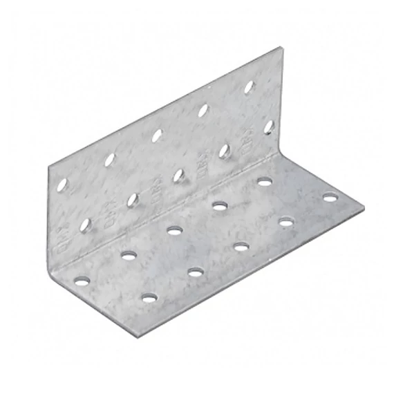 Sarokösszekötő lemez, perforált, horganyzott, 40x40x100x2mm 