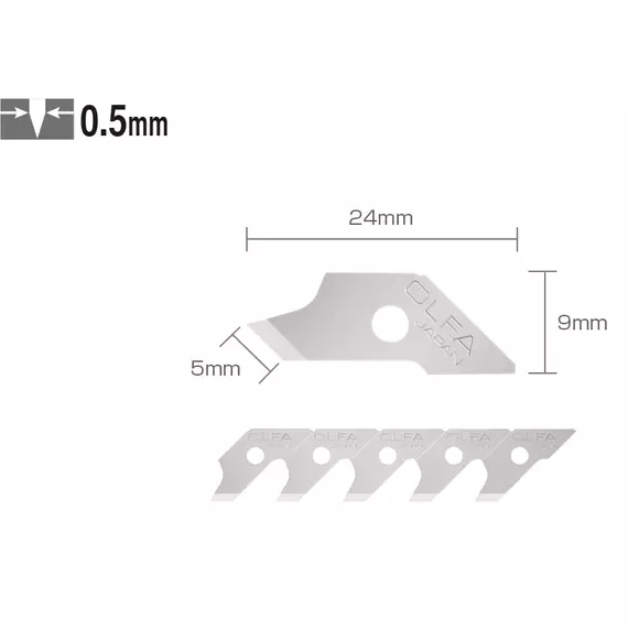 Olfa COB-1 penge körkivágóhoz, 24x9x5mm, 15 db