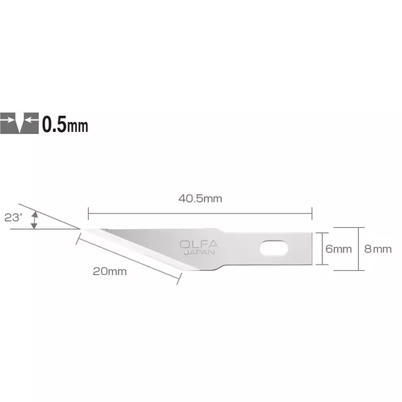 Olfa KB4-S/5 penge professzionális művészkéshez, 40.5x20mm, 5db