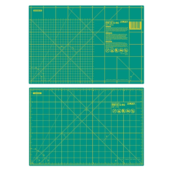 Olfa RM-IC-C-RC vágóalátét, kétoldalas, zöld, 45x30cm
