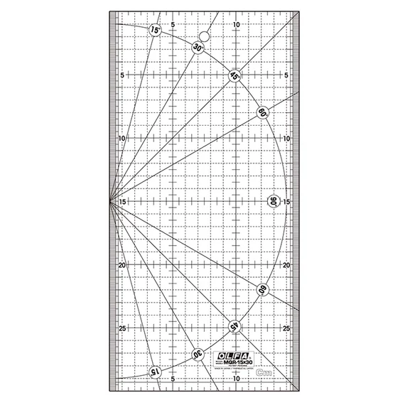 Olfa MQR-15x30 vonalzó varráshoz, 15x30cm