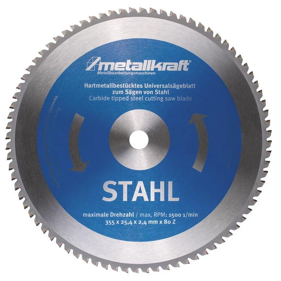 Metallkraft körfűrésztárcsa acélhoz 355x2.4x25.4mm T80