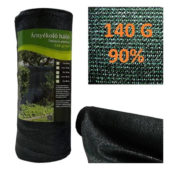 Árnyékoló háló, extra sűrű, 140 gr/m2, 1x10m
