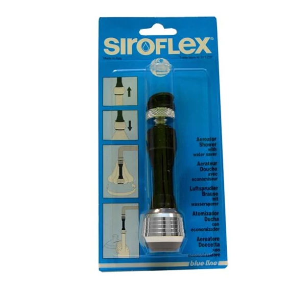 Siroflex gömbcsuklós, víztakarékos csapszűrő Fekete-króm