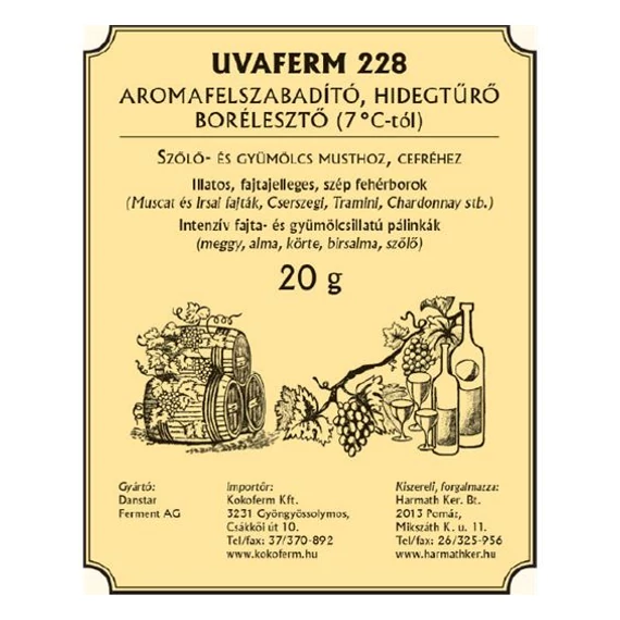 Aromafelszabadító, hidegtűrő borélesztő 20 g 10 db/gyűjtő
