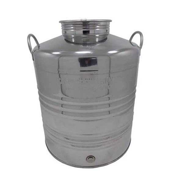 INOX Hordó, légmentesen zárható, 1/2&quot;, 20 literes