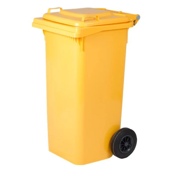 Szelektív szemetes kuka, kerekes, 120l, sárga