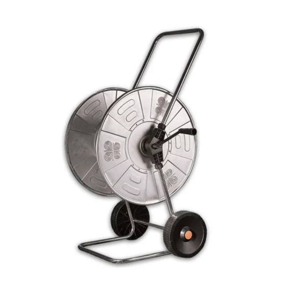Fém tömlőtartó kocsi, horganyzott, 1/2"+110m, 3/4"+90m