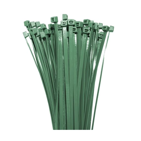Gyorskötöző, kábelkötegelő, oldható, zöld, 3.6mm, 100db