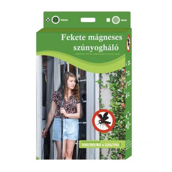 SZH Mágneses szúnyogháló, maxi, fekete, 210-220x140-150-160cm