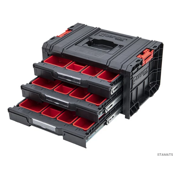 Qbrick System PRO Drawer 3 szerszámosláda, fekete, 450x310x244mm