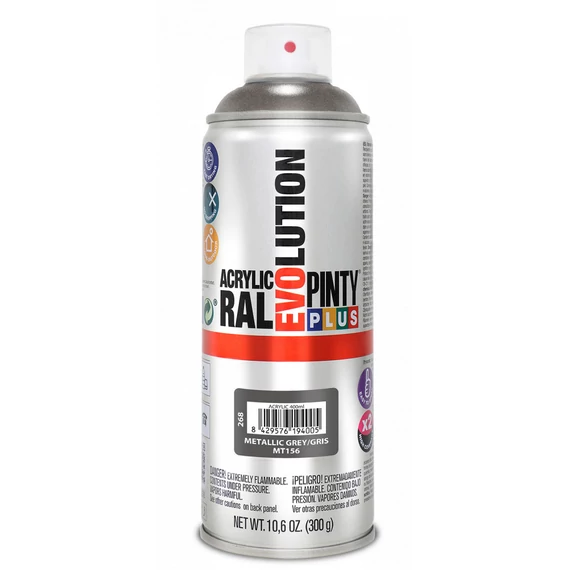 PintyPlus Evolution akril festékspray, metál szürke, 400ml
