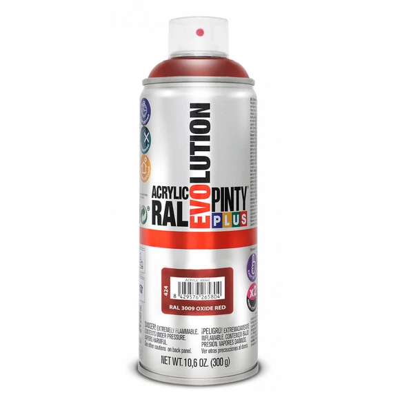 PintyPlus Evolution akril festékspray,  RAL 3009 - rozsda piros, 400ml