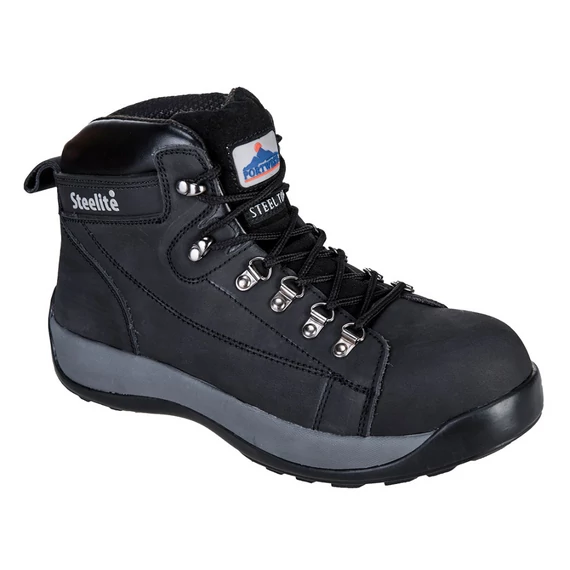 Portwest FW31 SB Steelite Mid Cut nubuk munkavédelmi bakancs, fekete, 47