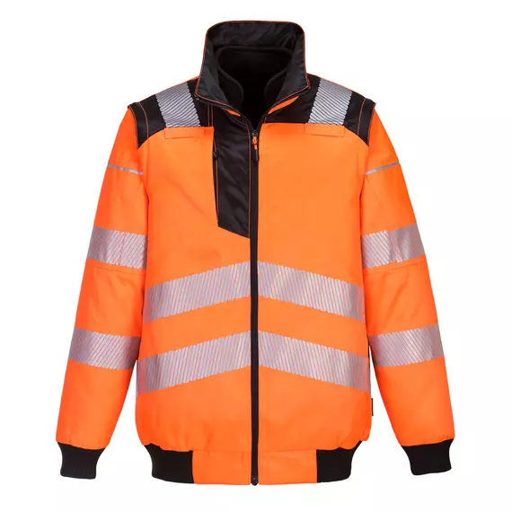 Portwest PW302 Hi-Vis 3in1 láthatósági pilóta kabát, narancs-fekete, L