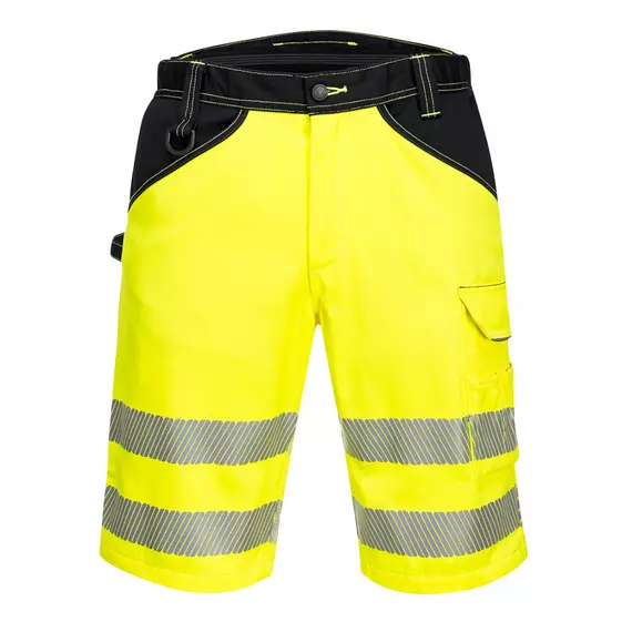 Portwest PW348 Hi-Vis láthatósági rövidnadrág, sárga-fekete, 41