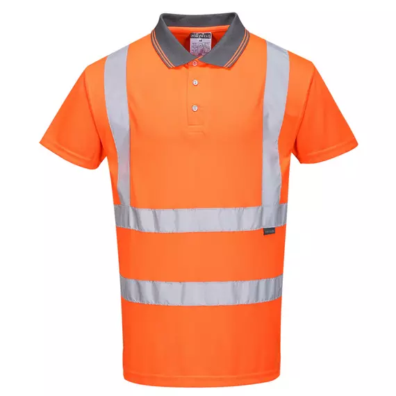 Portwest RT22 láthatósági rövid ujjú galléros póló, narancs, XL