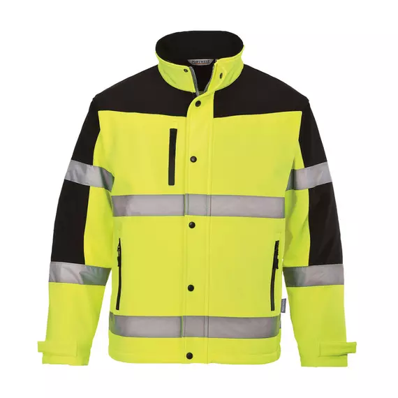 Portwest S429 kéttónusú láthatósági Softshell kabát, sárga, M