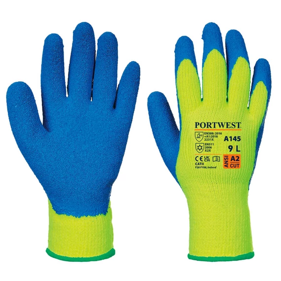 Portwest A145 hűtőházi kesztyű, sárga-kék, M