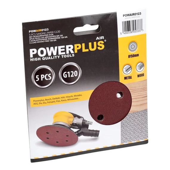 PowerPlus POWAIR0123 csiszolótárcsa 150mm, G120 (5db)