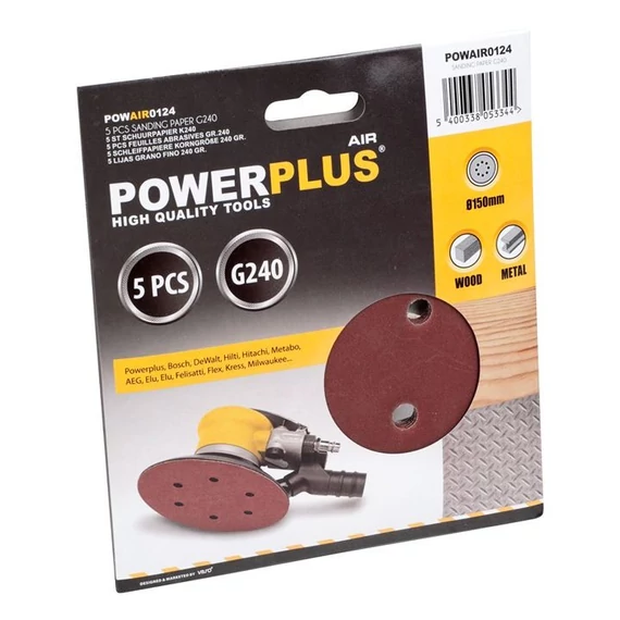 PowerPlus POWAIR0124 csiszolótárcsa 150mm, G240 (5db)