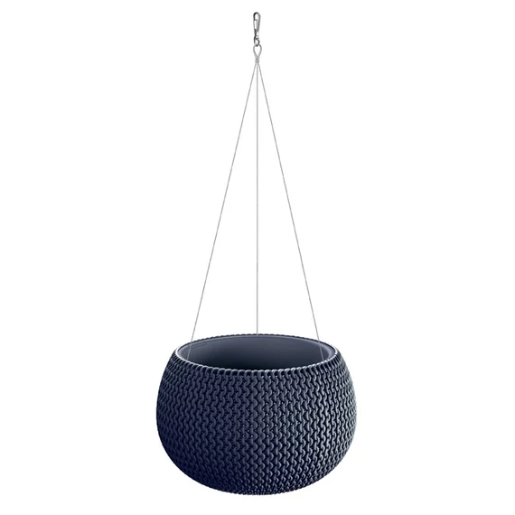 Prosperplast Splofy Bowl WS kaspó, műanyag, függő, 290x195mm, antracit