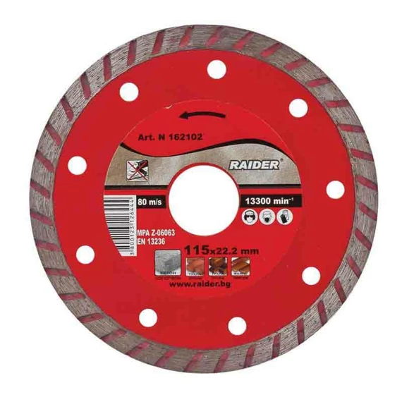 Raider Turbo RD-DD06 gyémánt vágótárcsa, 125x22.2mm