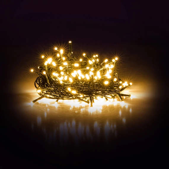 Retlux RXL 202 beltéri-kültéri fényfüzér, meleg fehér, zöld kábel, 50LED, 5m