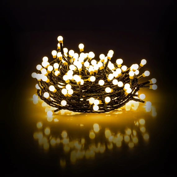 Retlux RXL 223 beltéri-kültéri cherry fényfüzér, meleg fehér, zöld kábel, 200LED, 20m
