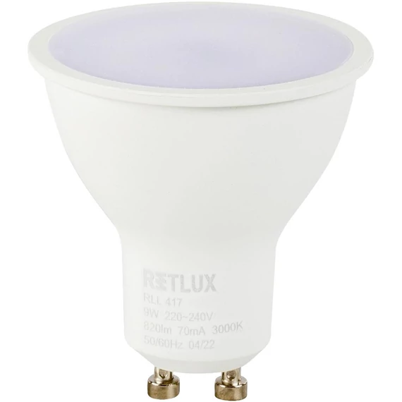 Retlux RLL 417 Led izzó, GU10, 9W, meleg fehér