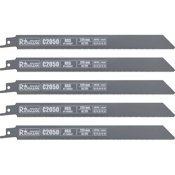 Richmann szablyafűrészlap fémhez, HSS, sűrű fogazat, 225mm, 5db