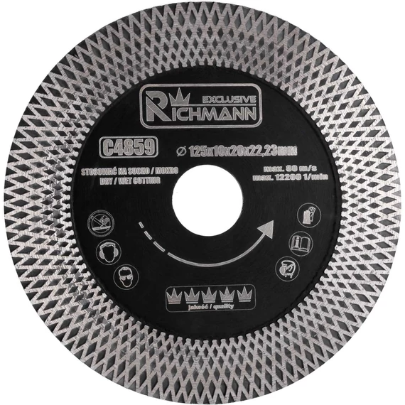 Richmann gyémantvágó korong, csempe, 125x1.3x22.23mm