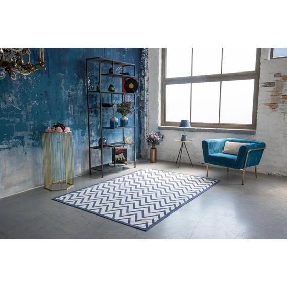 Chevron Azur chevron mintás szőnyeg, kék-fehér, 160x230cm