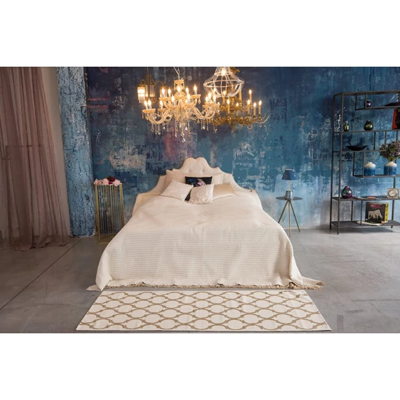 Marrakesh Vanilla marokkói mintás szőnyeg, fehér-bézs, 80x200cm