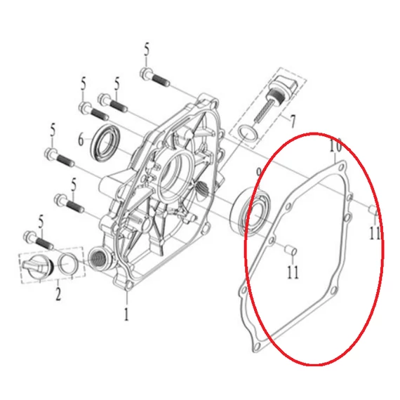 Ruris oldaldekni tömítés a Ruris 168F motorhoz