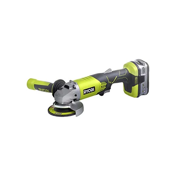 Ryobi R18AG7-140S 18 V szénkefe nélküli sarokcsiszoló + 1 x 4,0 Ah akku, töltő