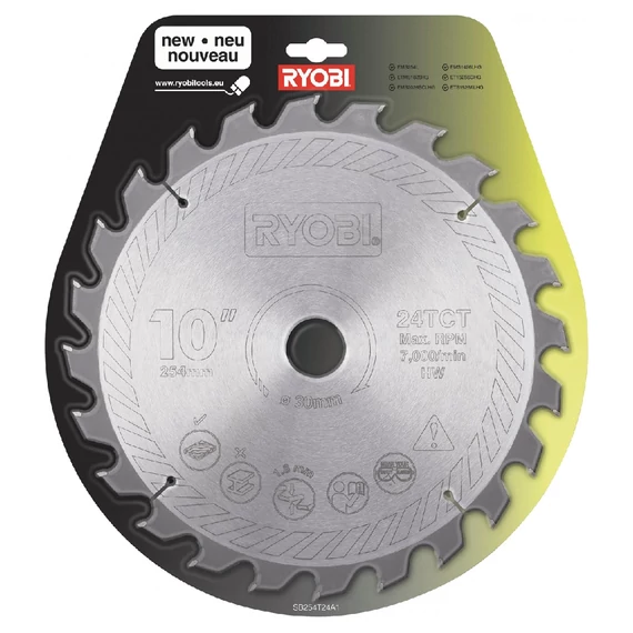 Ryobi SB254T24A1 körfűrészlap gérvágóhoz, 254mm, 24fog