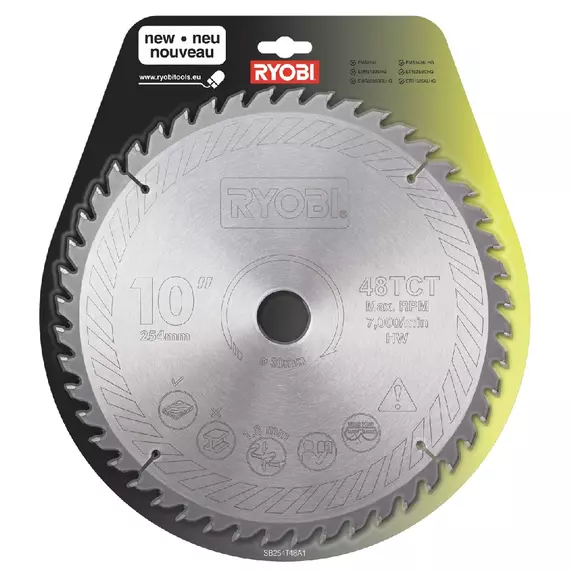 Ryobi SB254T48A1 körfűrészlap gérvágóhoz, 254mm, 48fog