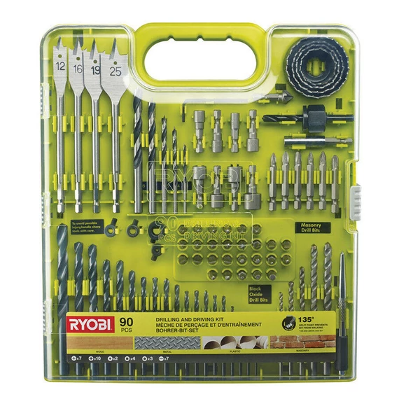 Ryobi RAKDD90 vegyes fúró- és bitkészlet, 90db
