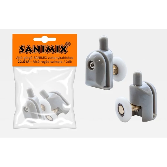 Sanimix alsó görgő zuhanykabinhoz, rugós, szimpla, 2db
