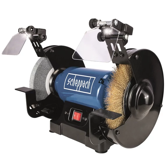 Scheppach SM 200 LB kettős köszörű kefekoronggal, 200mm, 500W, 230V