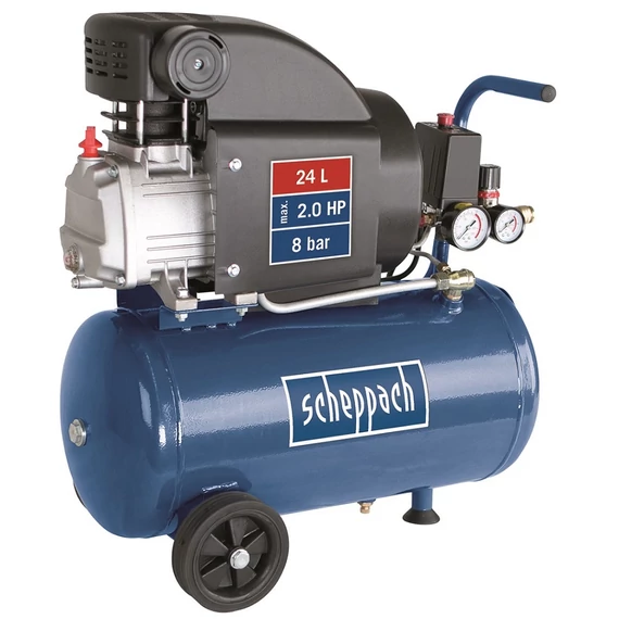Scheppach HC 25 kompresszor, olajkenésű, 24L, 8bar, 1.5kW, 230V