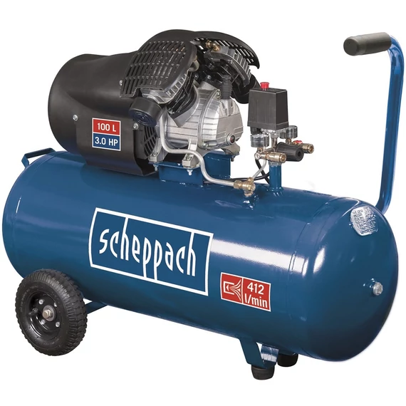 Scheppach HC 120 DC kéthengeres kompresszor, olajkenésű, 100L, 10bar, 2.2kW, 230V
