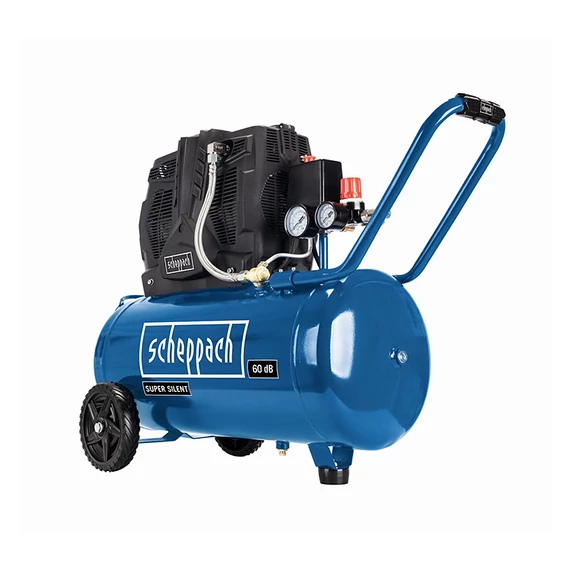 Scheppach HC 25 Si kéthengeres kompresszor, olajmentes, 50L, 8bar, 1.5kW