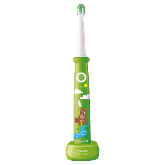 Sencor SOC 0912GR elektromos szónikus gyerek fogkefe, zöld