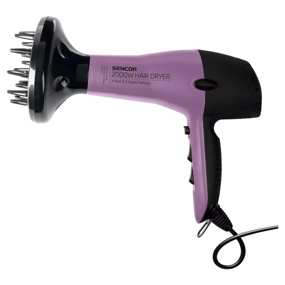 Sencor SHD 6700VT hajszárító diffúzorral, 2kW, lila